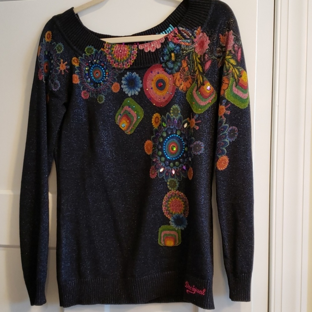 [SOLD] Desigual Sweater - shapes and colors, sparkly